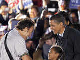 Barack Obama with daughter and Springsteen
