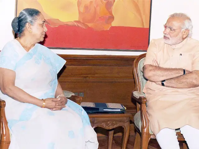 PM Modi with Rajasthan Governor Margaret Alva - June 17, 2014 | The