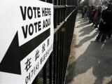 Voters line up