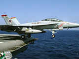 1) F/A-18 Super Hornet combat jets