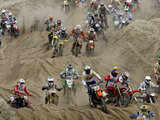 Motor racers in action 