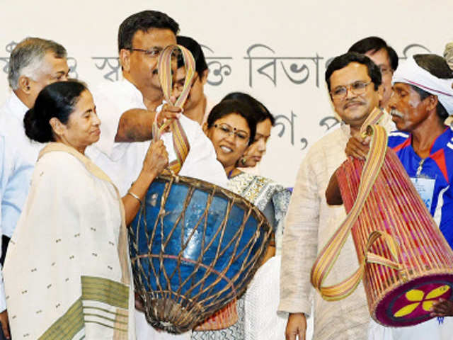 Mamata Banerjee at a Hul Utsav function