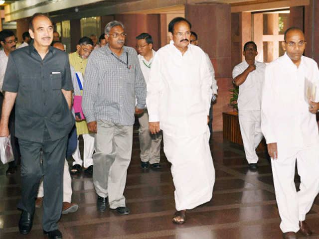 Venkaiah Naidu and Ghulam Nabi Azad at Parliament