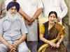 Parkash Singh Badal meets Sushma Swaraj; demands safe return of Punjabis from Iraq