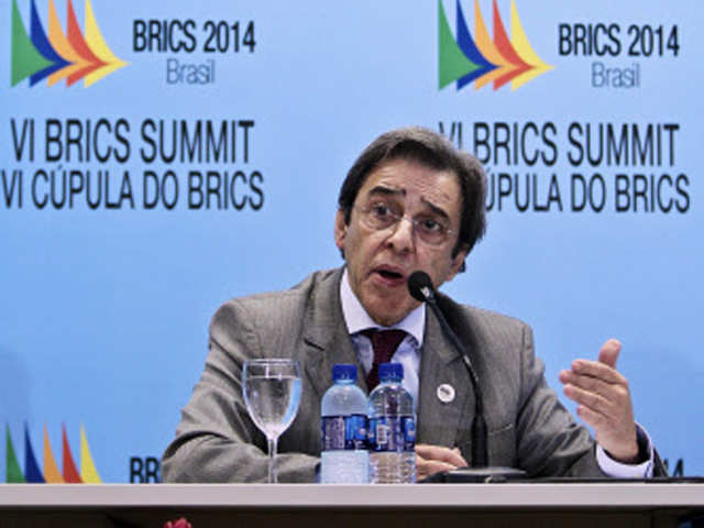 Brazilian Minister of Development, Industry and Foreign Trade speaks during a press conference