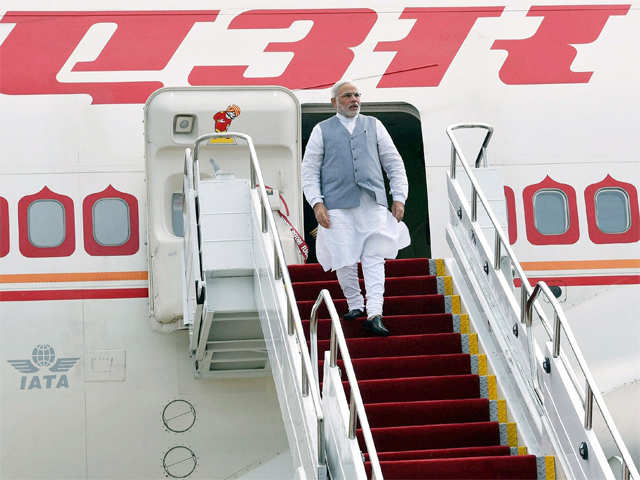 Narendra Modi arrives at Fortaleza in Brazil