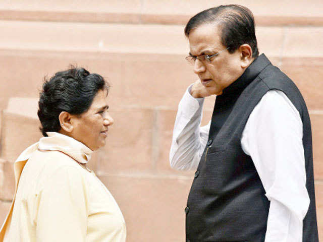 Mayawati at Parliament House during Budget session