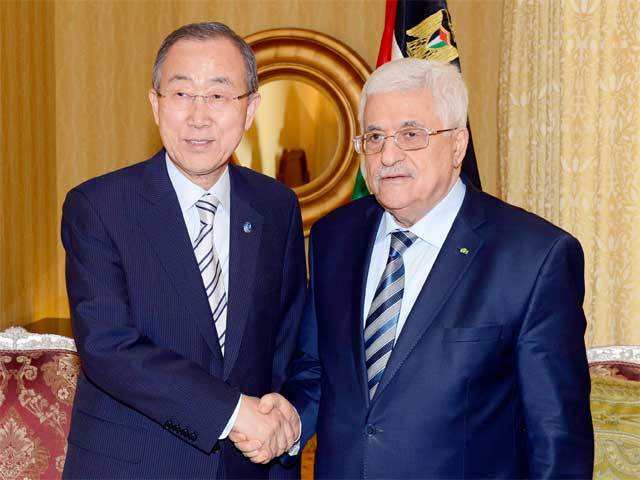 Ban Ki-moon with Palestinian President