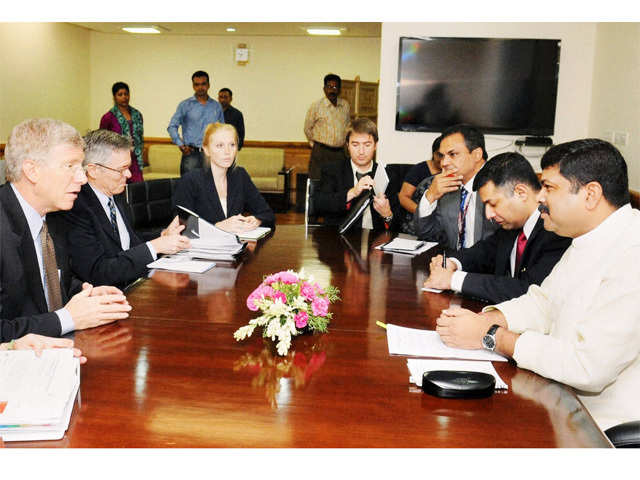 US Deputy Secretary, Daniel Poneman with Dharmendra Pradhan