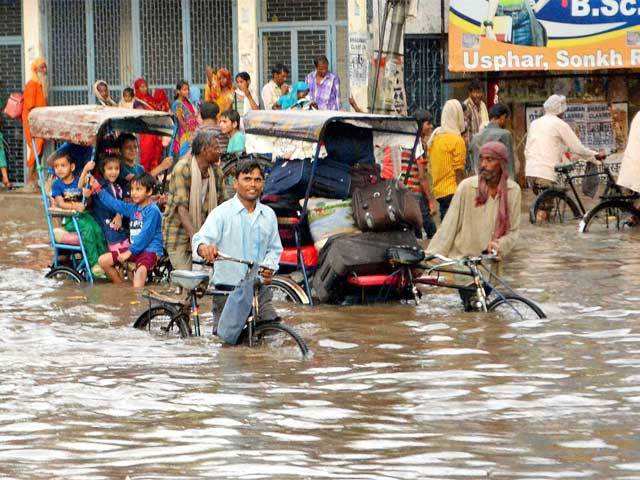 Flooded street in Mathura