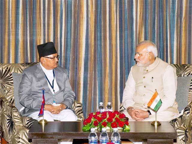 Modi with Nepalese Foreign Minister