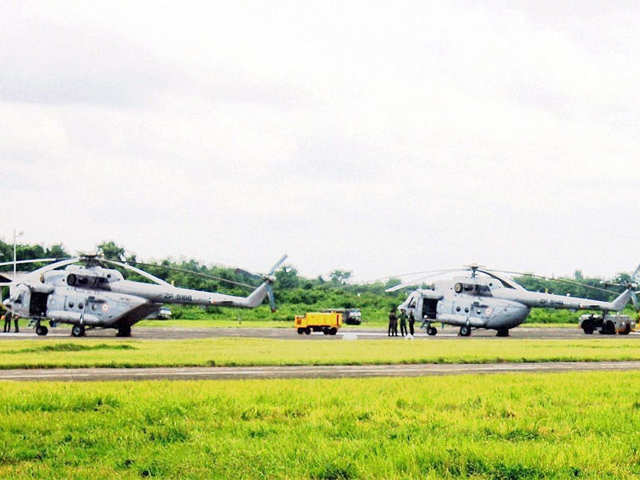 IAF helicopters on standby