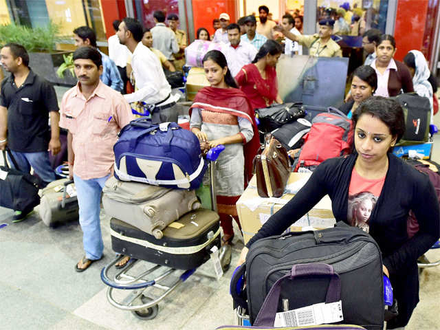 Indians evacuated from Libya at Delhi airport