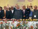 Narendra Modi and other Industrialists at Gujarat Summit