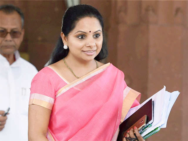 TRS MP Kavitha during the budget session