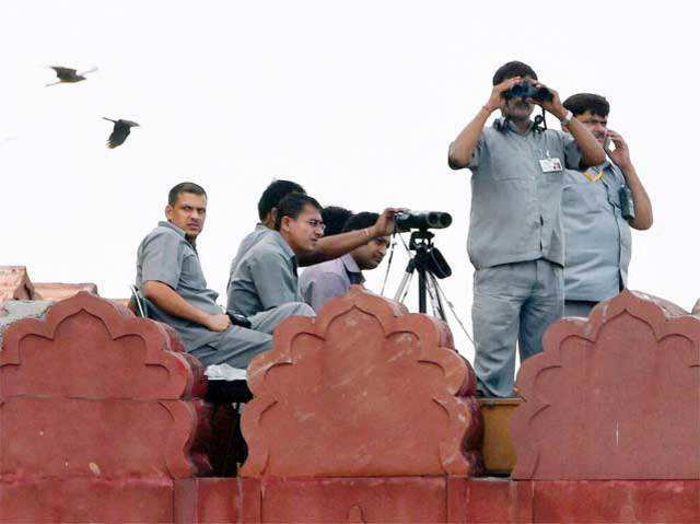 Fully equipped security personnel on guard