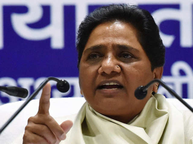 Mayawati at press conference