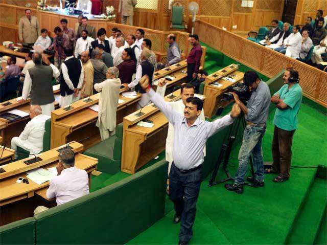 India Kashmir Assembly stalled