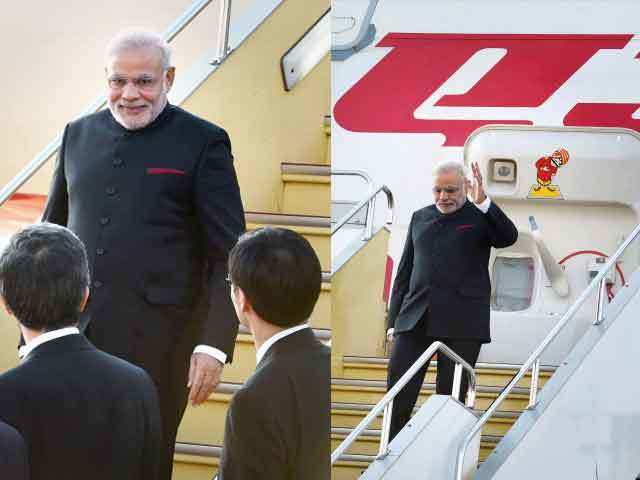 PM Narendra Modi at Osaka airport