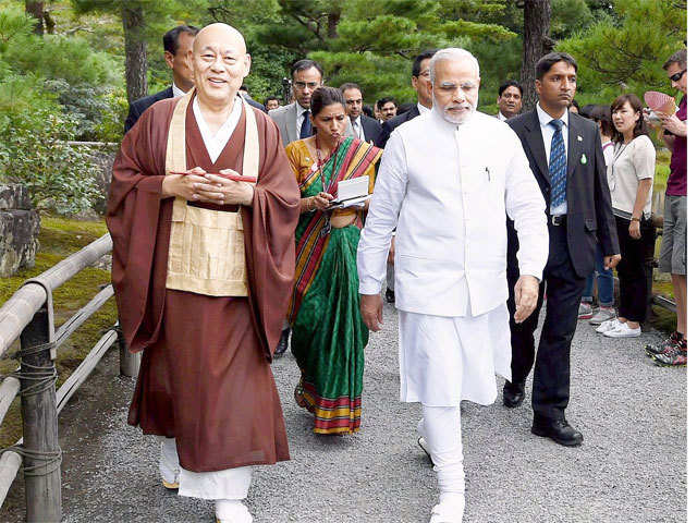 Modi's visit to Zen Buddhist temple
