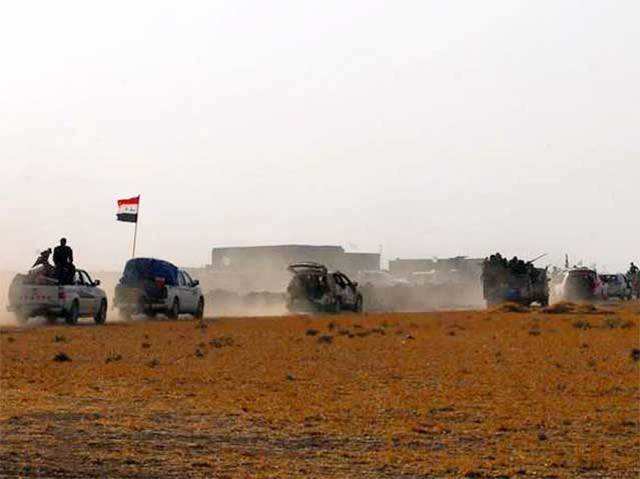 Iraqi military convoy participates in fighting against ISIS