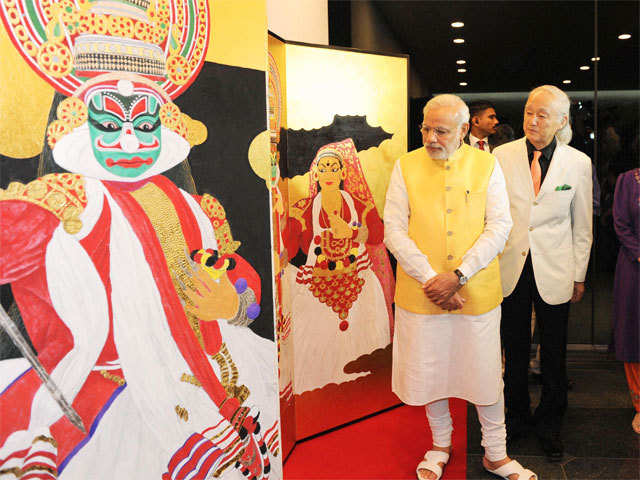 Narendra Modi in Indian embassy in Tokyo