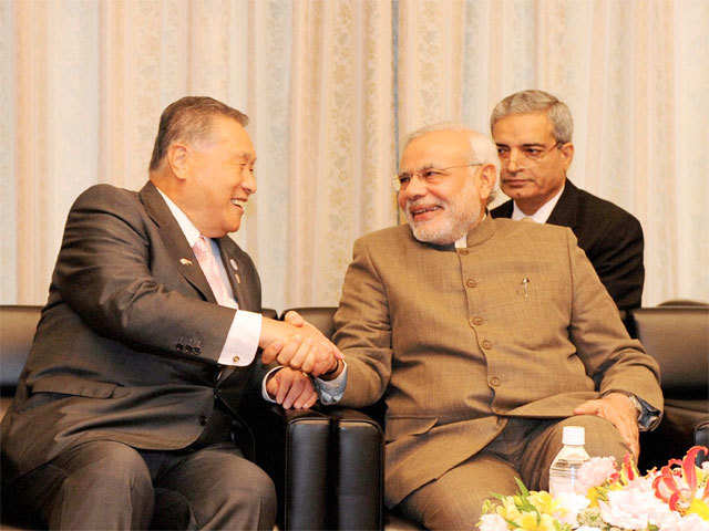 PM Narendra Modi with former Prime Minister of Japan