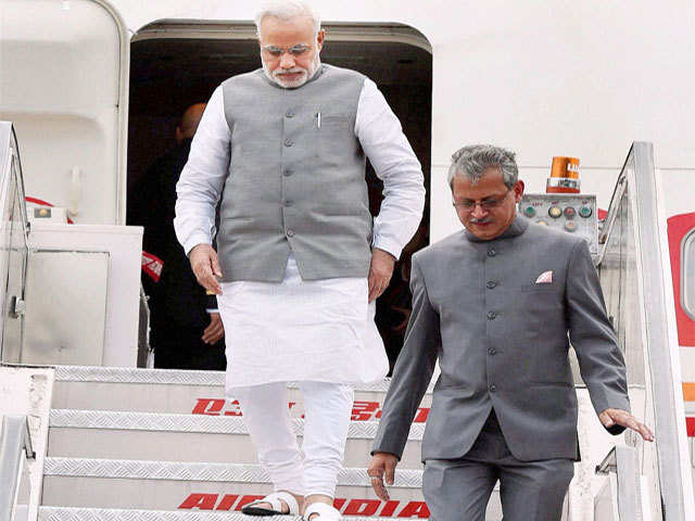 PM Narendra Modi arrives in India