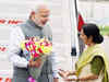 PM Modi's Japan visit 2014: Happy over Modi's Japan visit, Sushma receives him at airport