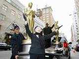 Welcoming Oscar statues