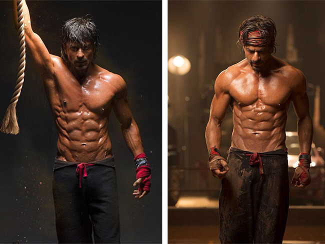 Shah Rukh Khan Unveils Eight Pack Abs The Economic Times 