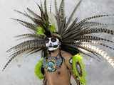 Aztec dancer poses for a snap