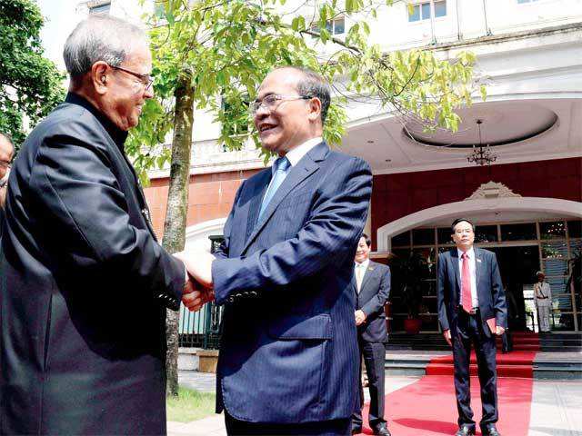 Pranab with Chairman of National Assembly