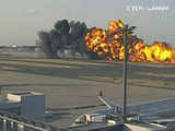 FedEx Corp cargo plane bursts into flames