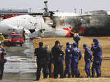 Burnt fuselage of FedEx cargo plane