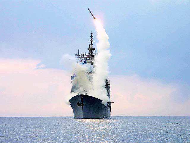 Missiles fired from Navy ships