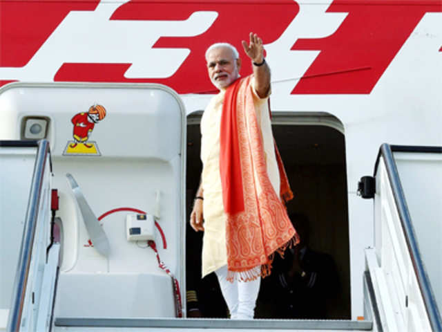 Modi boards his plane in Germany