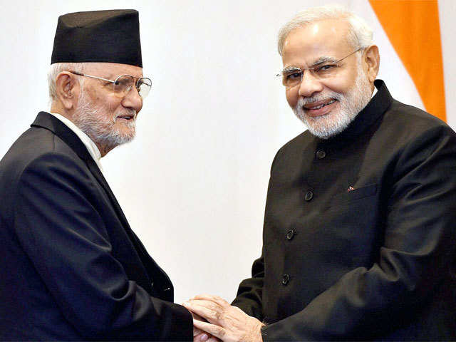 Modi with Nepal Prime Minister Sushil Koirala