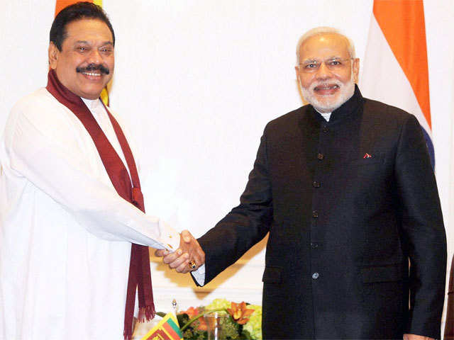 Modi with SL President Mahinda Rajapaksa