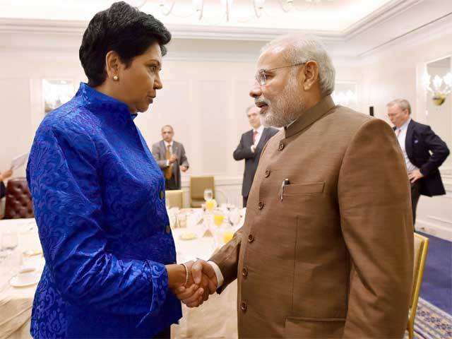 PM Narendra Modi with Indra Nooyi