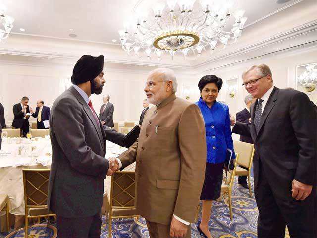 PM Modi with Ajaypal Singh Banga of MasterCard