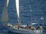 The French yacht Tanit, with armed pirates aboard, is seen off Somalia