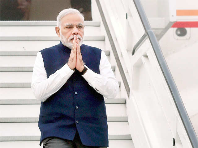 PM Modi arrives at Frankfurt during stopover