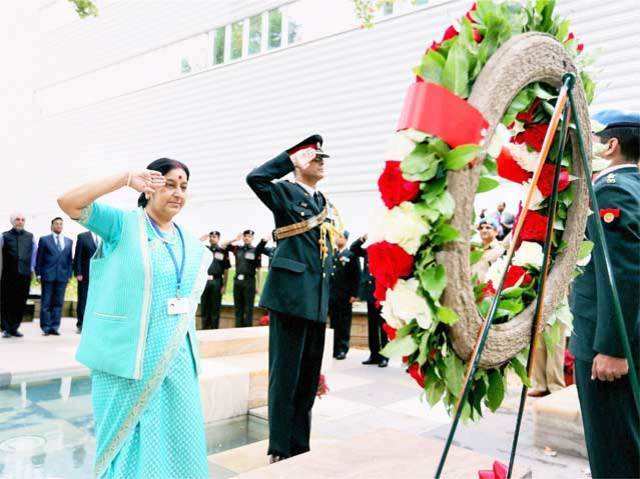 Sushma Swaraj pays tribute to UN peace keepers