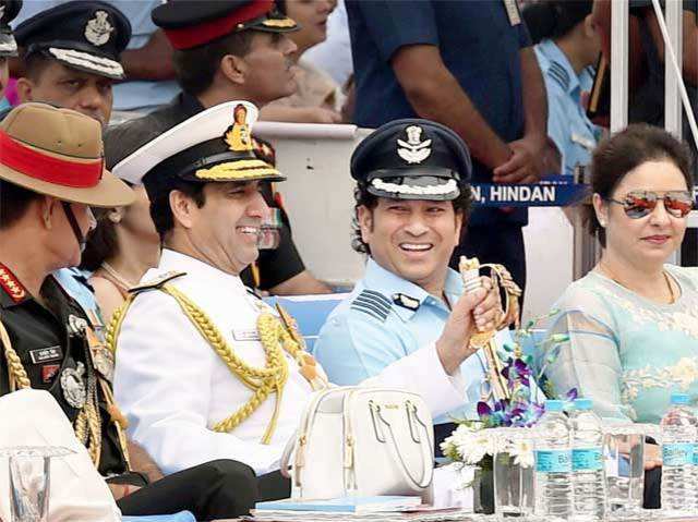 Sachin Tendulkar at  Air Force Day parade