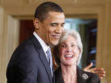 Obama congratulates Health and Human Services Secretary Kathleen Sebelius