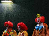 Clowns chat  in Mexico City