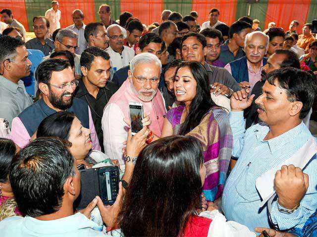 PM Narendra Modi's interaction with media