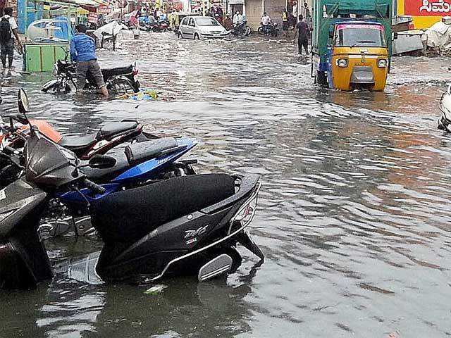 Water logged street in Bangalore