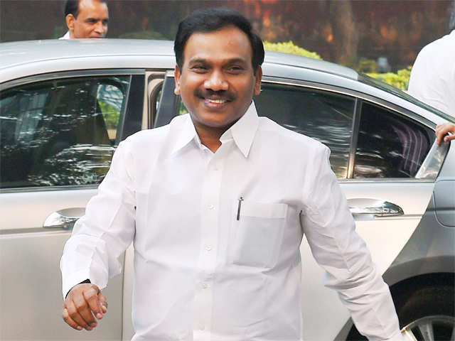 A Raja arrives at Patiala House Courts Complex